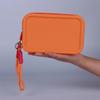 Candy Silicone Makeup Bag With Braided Wrist Rope Portable Lanyard Cosmetic Bags Waterproof Zipper Toiletries Lipstick Bag