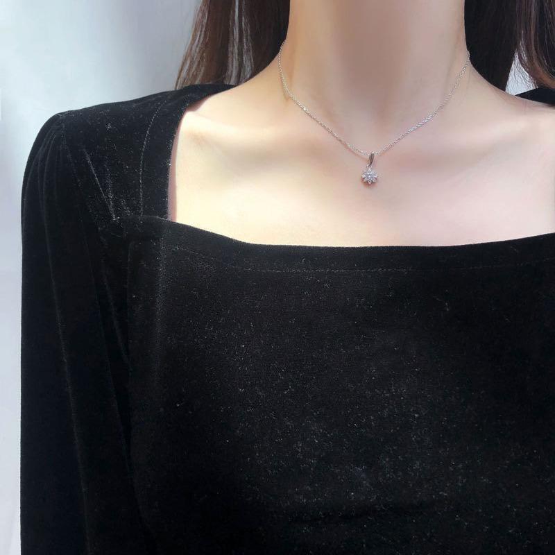 

Ожерелье Элегантный кулон в виде цветка снежинки Ключичная цепочка Подвеска Женские аксессуары