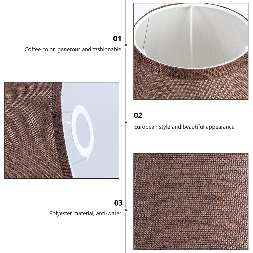 1Pcs Coffee Color Cotton Linen Lampshade Bedroom Light Cover Chic Lamp Accessories Lampshade Light Shell Cover