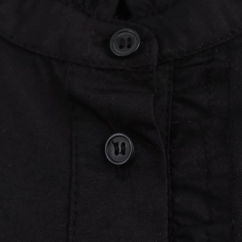 European & American High Street Style Women's Lace Stand-Up Collar Button Long Sleeve Dress