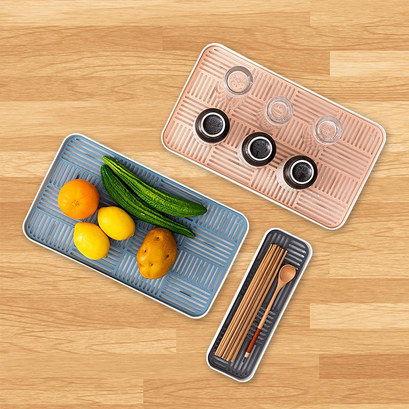 Nordic Style Rectangular Plastic Tea and Cup Draining Tray for Living Room