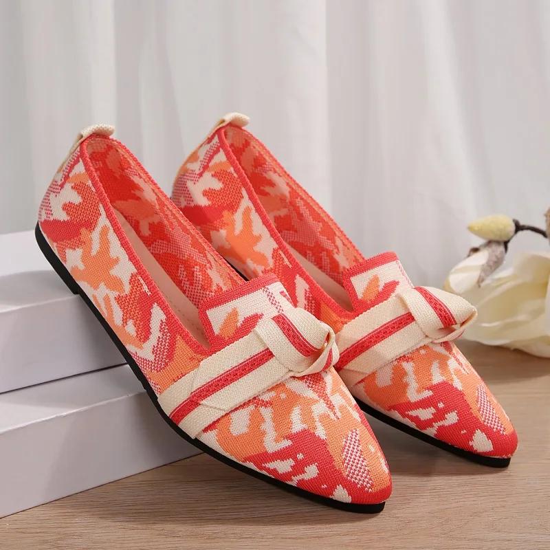 Mixed Colors Pointed Toe Flats Mesh Spring/autumn 2025 High Quality Ladies Shoes Slip-on Shallow Concise Flats Sapatos Baixos
