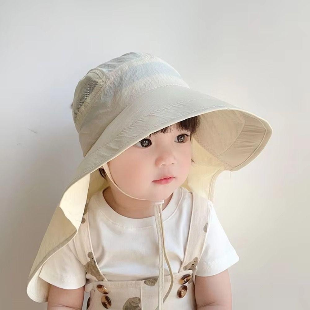 

Solid Color Children Bucket Hat Wide Brim Summer Sun Hat Foldable Sunscreen Fisherman Cap Beach хакі