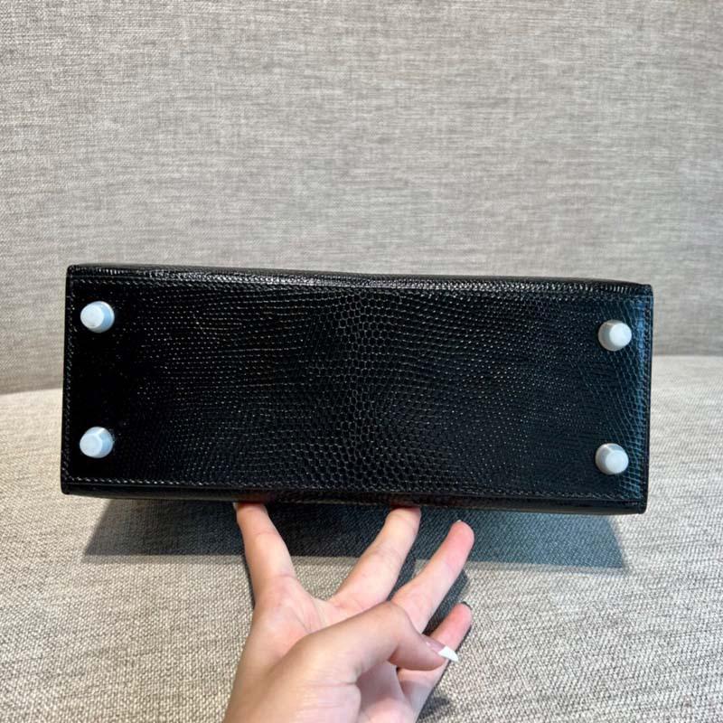 Lizard Pattern Leather Bag Second Generation 25cm Portable Shoulder Messenger Bag Commuter Bag Simple and Fashionable