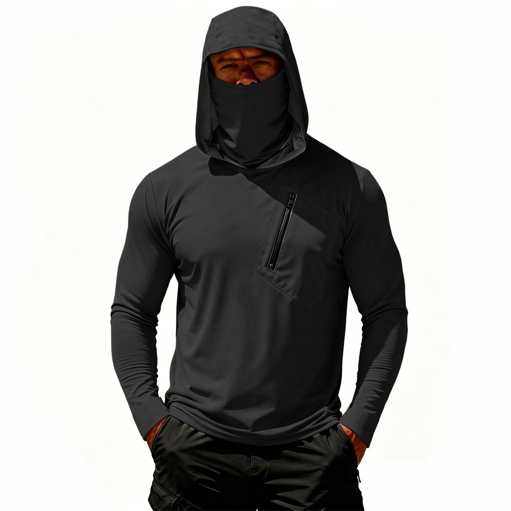 Men's Casual Hooded Long Sleeve Sunscreen Top