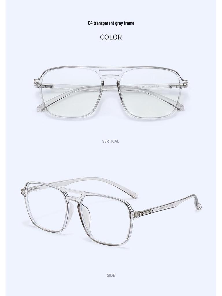 Stylish Anti-Blue Light Glasses: Women's Simple Korean TR90 Double Bridge with Myopia Prescription