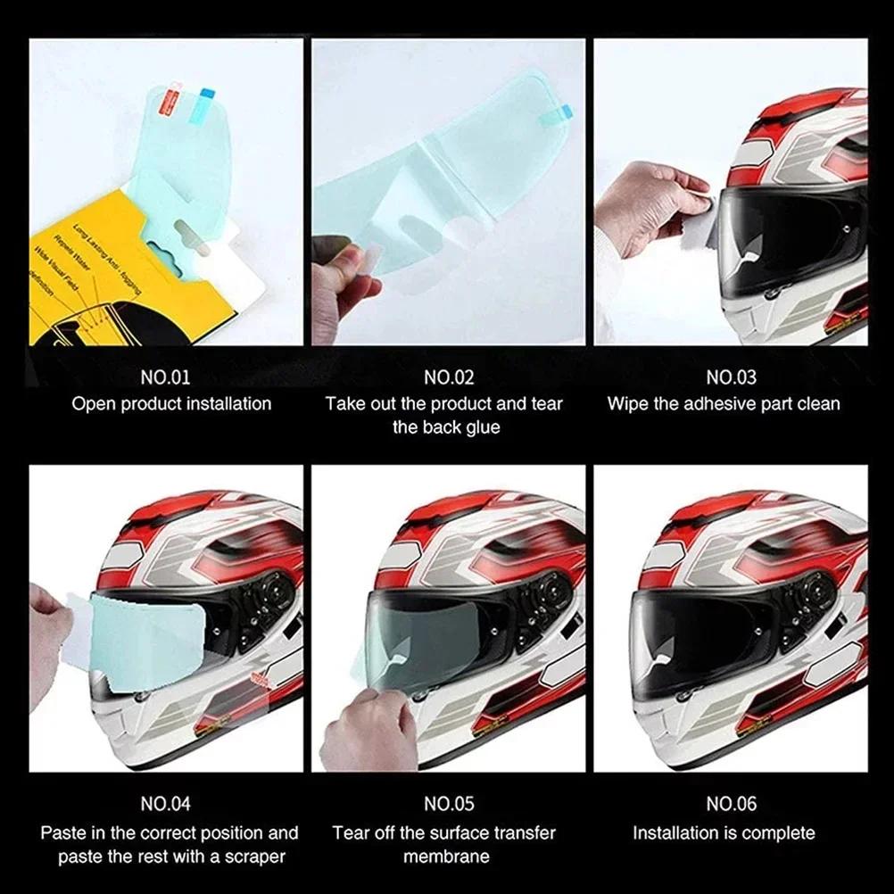 Motorcycle Helmet Visor Anti-Fog & Water-Repellent Film – Nano Coated Clear Protective Shield for Rainy & Cold Weather Riding