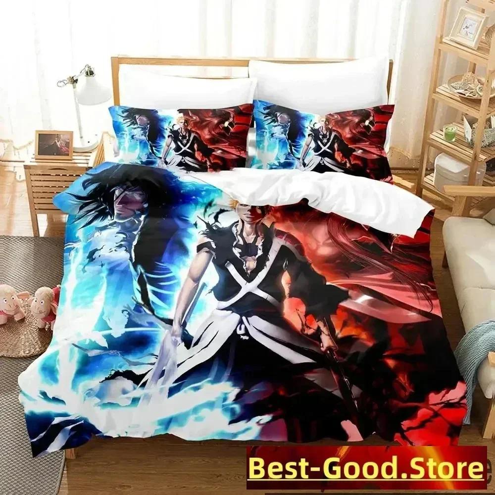 Anime Bleach Kurosaki Ichigo Bedding Set Printed Bed Set With Pillowcase Bed Duvet Cover Soft Queen King Size Bedclothes Home