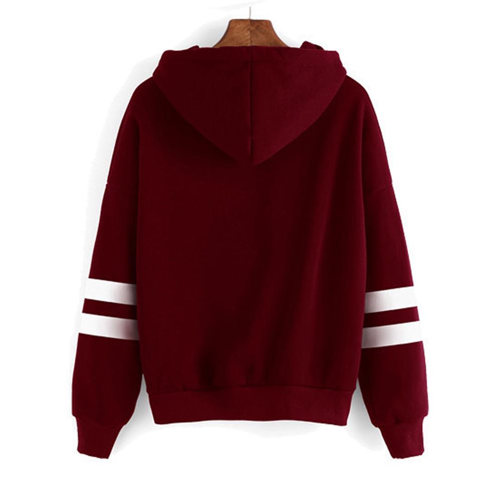 periwinkLuQ Women Sweatshirt Solid Color Striped Long Sleeve Loose Hooded Hoodies Pullover for Autumn Winter Casual periwinkLuQ Women Sweatshirt Solid Color Striped Long Sleeve Loose Hooded Hoodies Pullover for Autumn Winter Casual