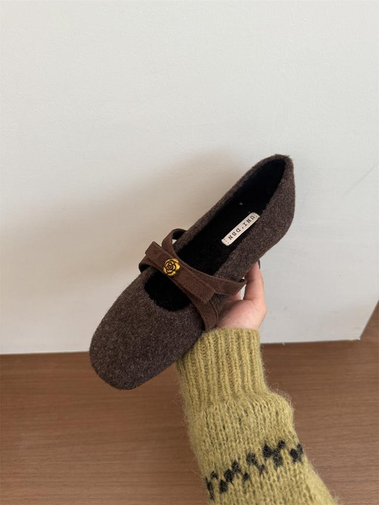 High-end Women's Autumn and Winter Warm Cotton Shoes with Inner Height Increase and Fleece. Single Shoes