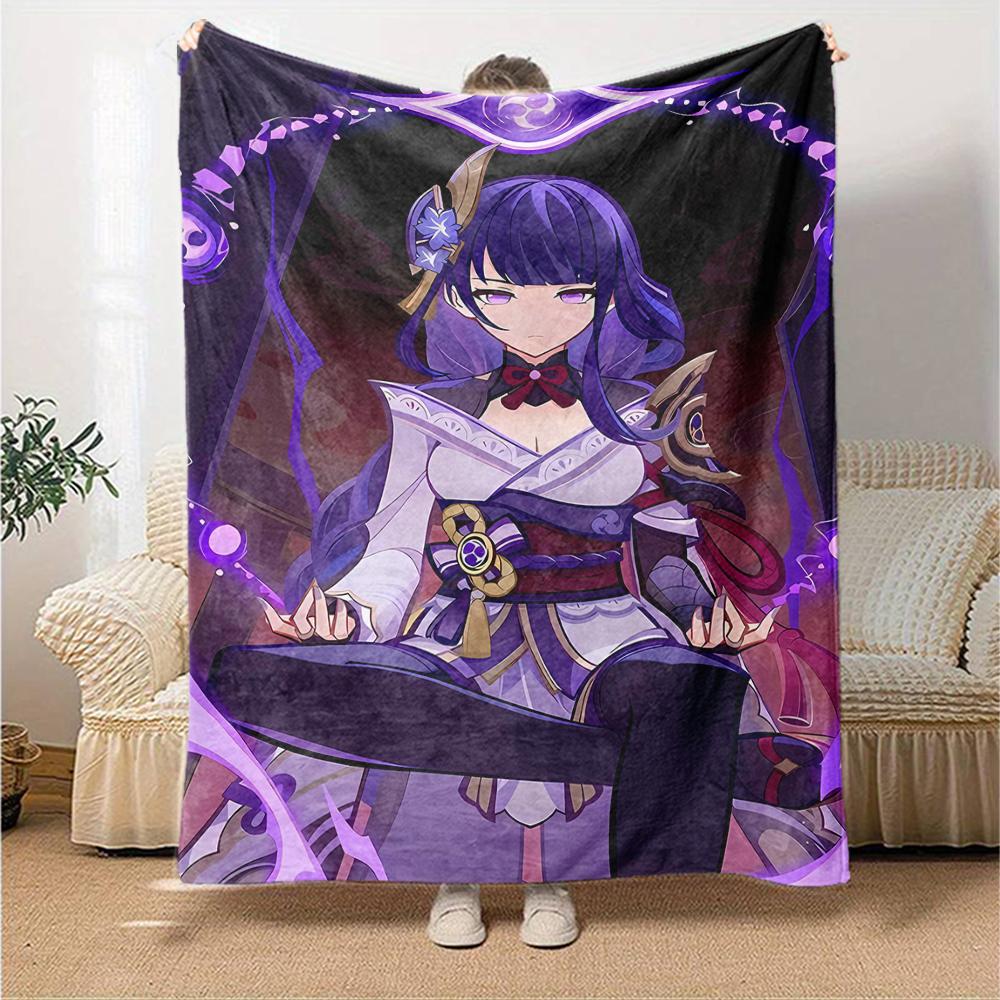 1pc Genshin Impact Beelzebul1 Blanket, Gift, for Men and Women, Soft Blanket, Good for Sofa Bed Couch Travel, Lightweight Flannel Blanket