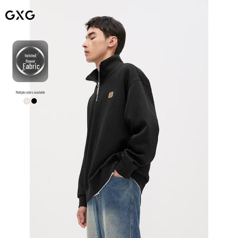 

GXG Men s Retro Embossed Polo Collar Sweatshirt L