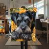 Schnauzer and Roses,pattern Flannel Blanket, High Quality Comfortable for All Seasons, Home Decor, Warmth and Comfort, Perfect for Gifts.