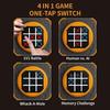 4-in-1 Tic Tac Toe & Whack-a-Mole Bolt Game, Rechargeable Handheld Puzzle Console, Portable Brain Teaser Memory Game for Kids & Adults