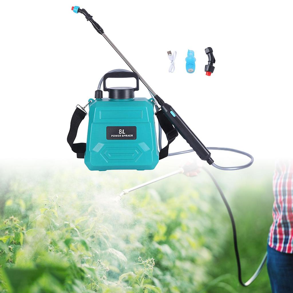Pompa Elettrica 2 Galloni s Bacchette Telescopiche Ricaricabile Comoda Giardino Acqua per Pulizia Auto