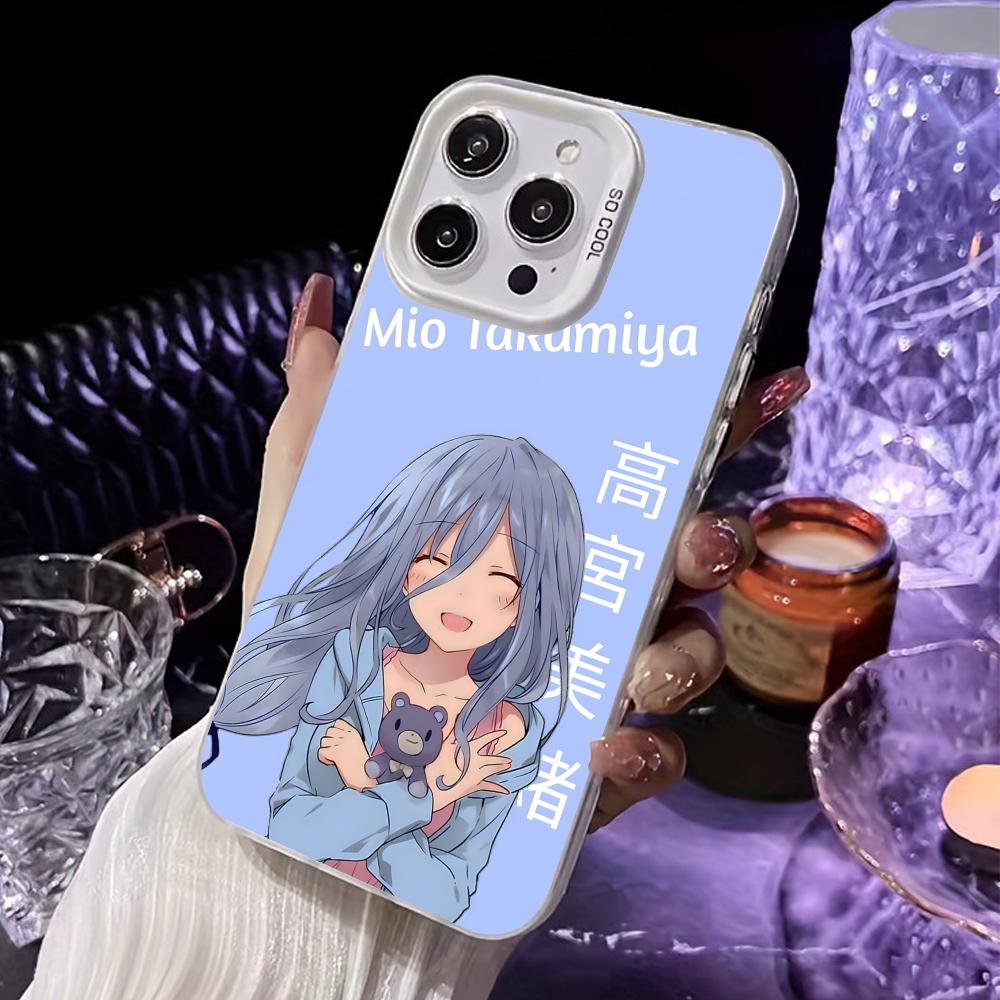 Date a Live Mio Takamiya White Translucent Mobile Phone Case for iPhone 17 16 15 14 13 12 11 X XR XS Air Pro Max Plus Colorful
