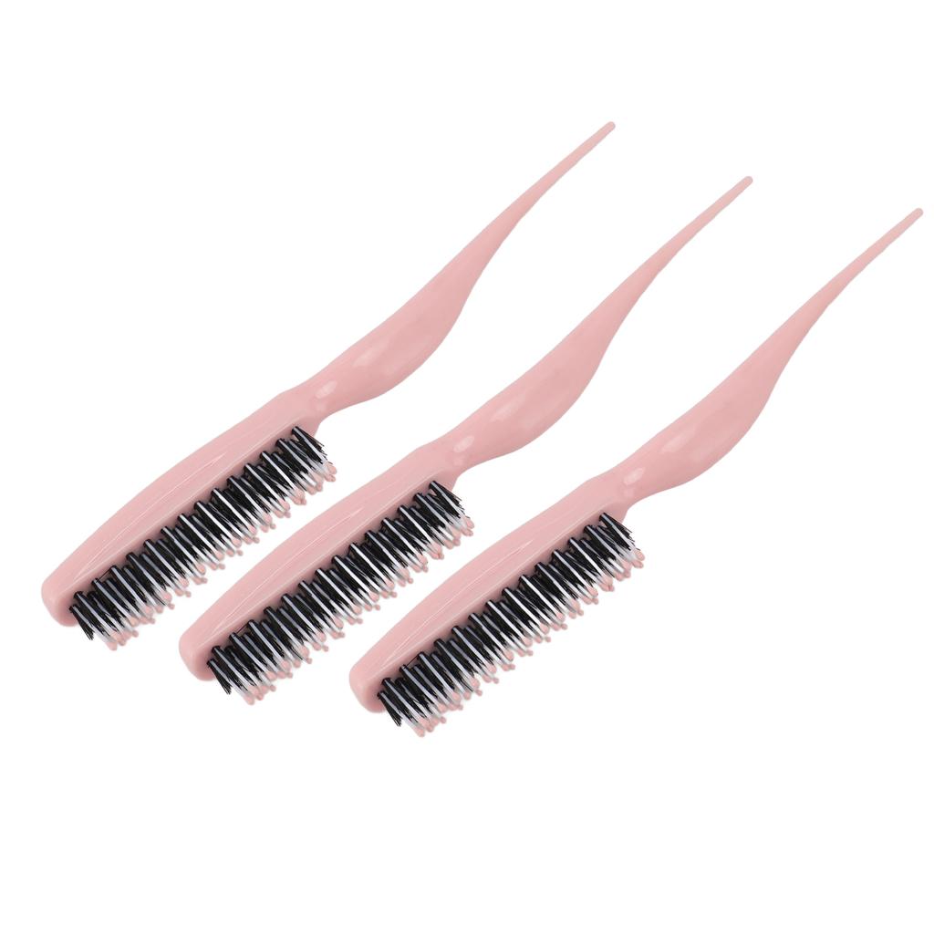 3Pcs Tsing Hair Brush Ergonomic Handle Portable Tsing Brush Rat Tail Comb for Home Travel