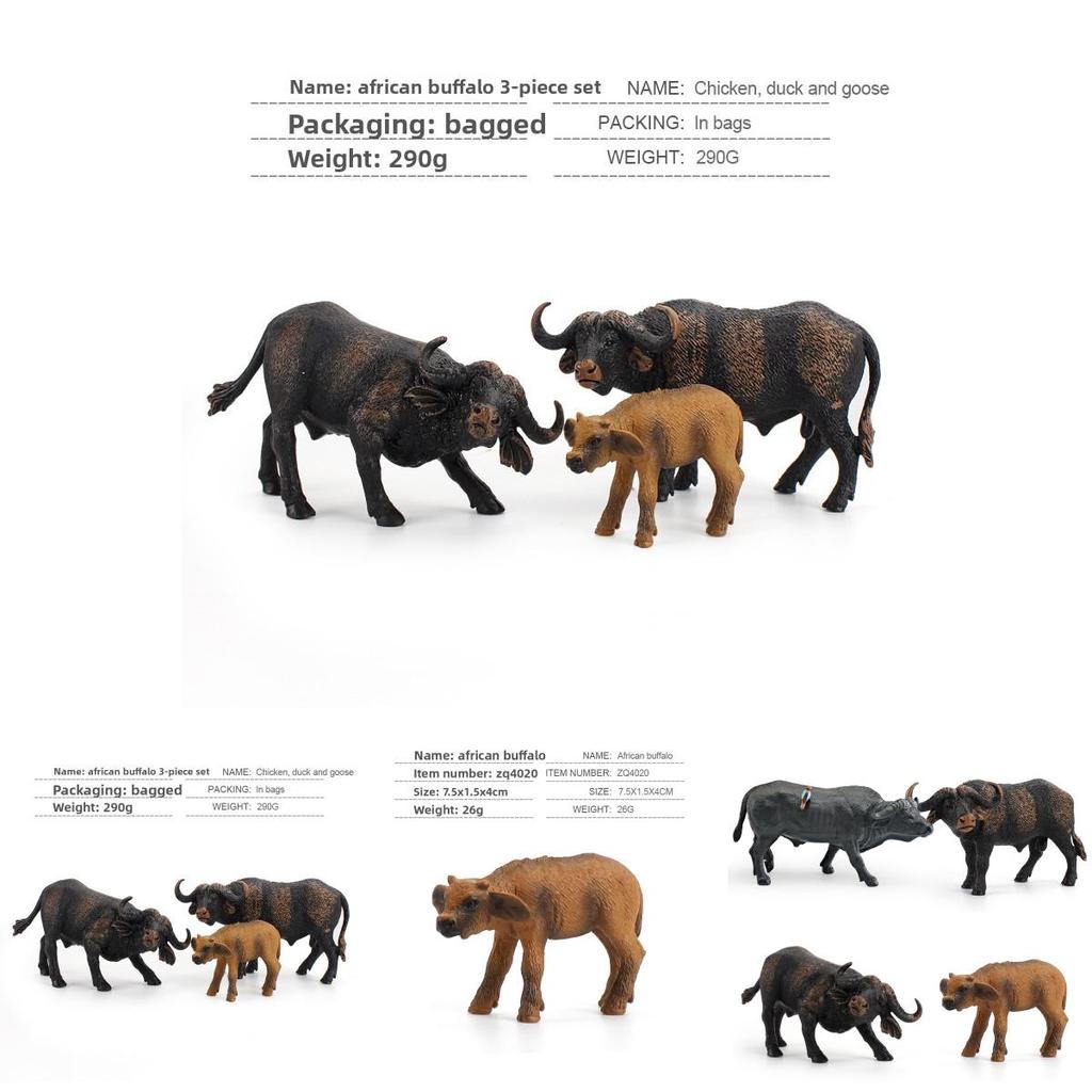 Pvc Solid African Water Buffalo Model With Realistic Design For Childrens Educational Toys