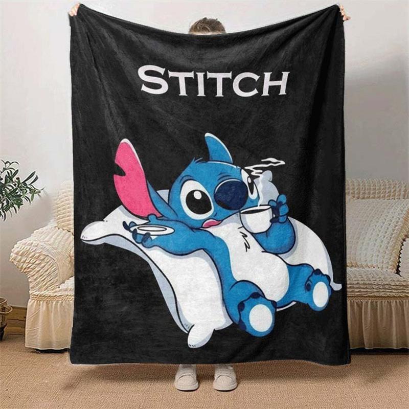 1pc Stitch Printing Blanket - Soft, All-Season Throw for Living Room, Beroom,Personalize Gift with Aorable Cartoon Esign