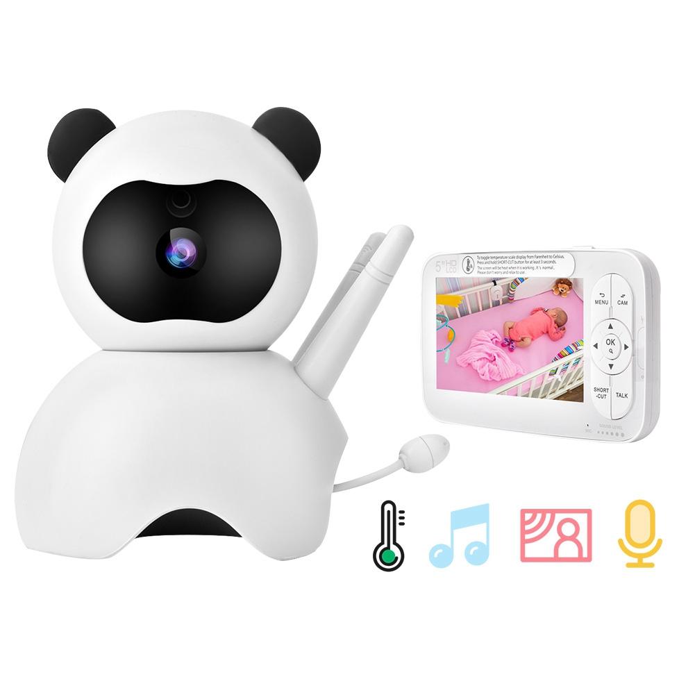 720P HD Wireless Digital Color Night Vision Baby Monitor with 5in LCD