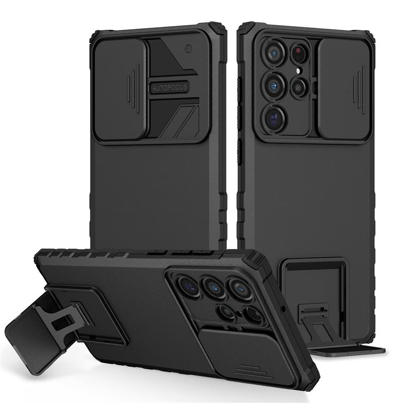 For Samsung Galaxy S22 S 22 Ultra Case Slide Camera Armor Shockproof Phone Cases For Samsung S22 Plus S22+ Stand Back Cover