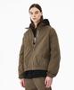 Mozmoz Solid Embroidered Oversized Zip-Up Windbreaker Brown