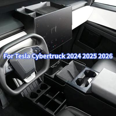 For Tesla Cybertruck 2024 2025 Center Console Storage Box Screen Rear Storage Box Expands Waterproof Car Interior Accessories