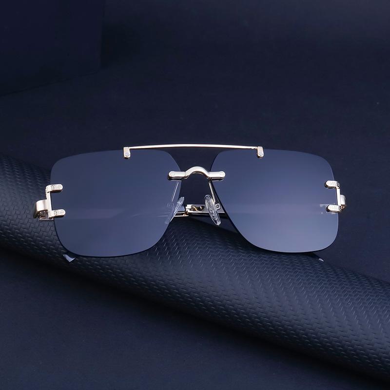 JYL TS Men's Rimless Cut-Edge - Metal Double-Bridge Driving Shades WF-2A747
