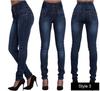 Damen Denim Skinny Ripped Hose Hohe Taille Stretch Jeans Lange Bleistifthose