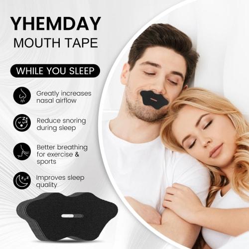 YHEMDAY Mouth Closure Tape, Nasal Breathing Tape, 60 Sheets, Promotes Nasal Breathing, Prevents Snoring, Anti-Mouth Breathing Tape, Anti-Snoring Aid,