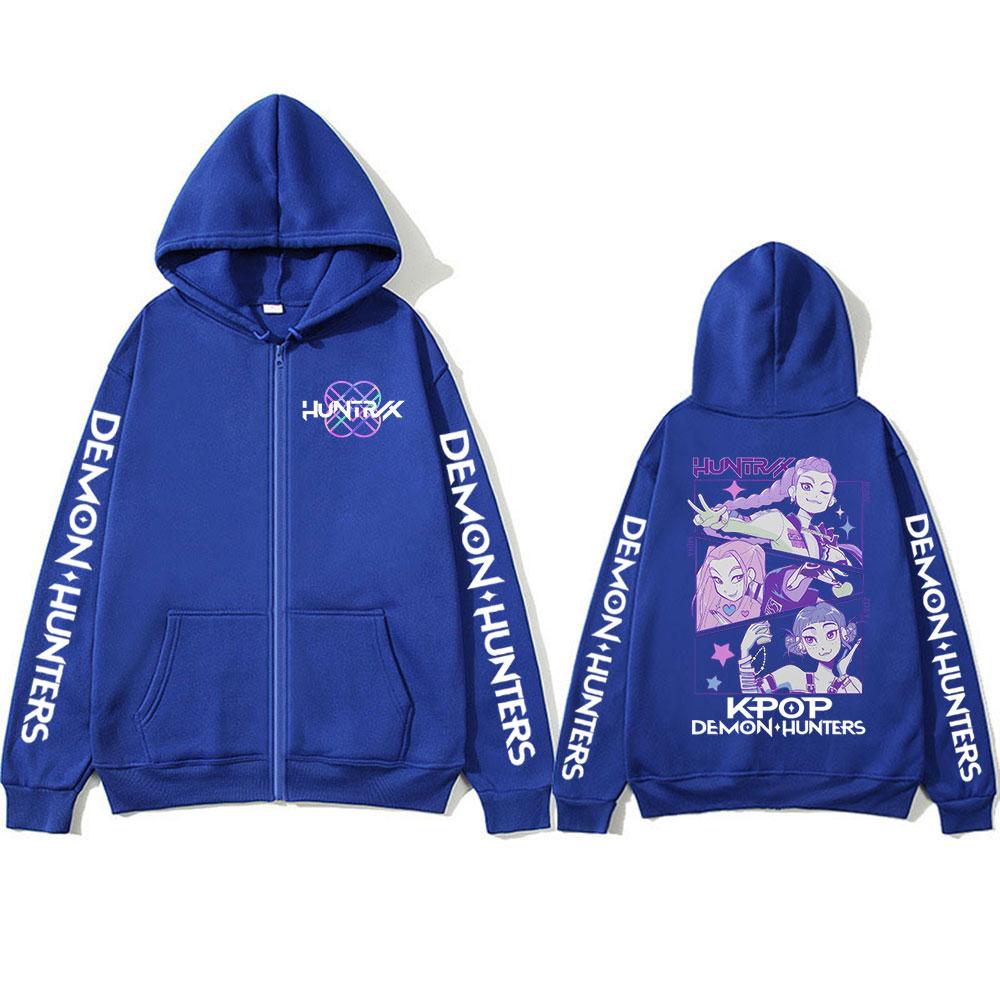 Movie KPop Demon Hunters Zipper Hoodies Rumi Mira Zoey Fashion Hip Hop Zip Up Sweatshirts Men's Women Clothing Pullovers Jackets