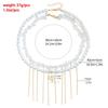 Vintage Pearls Tassels Choker Necklace for Women Elegant Neck Chain Handmade Layered Statement Jewelry Gift