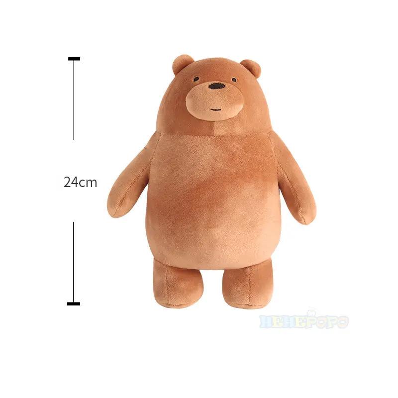 24cm Stehendes We Bare Bear Plüschtier 20cm Sitzender Bär - Sammle die liebenswerten We Bare Bears Zeichentrick-Plüschtierpuppen