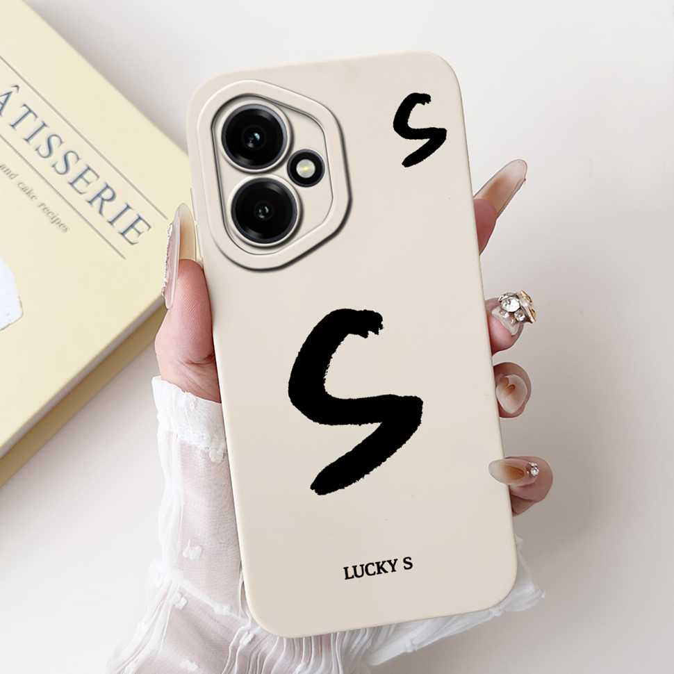For Honor 400 5G 6.55" Case Fashion Lucky Letters A-Z Soft Silicone Cover For Huawei Honor400 5G DNY-NX9 Phone Shell Bumper