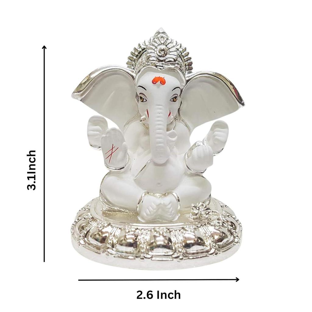 Ceramic Ganesh Idol For Car Dashboard Ganesha Murti Ganpati Idol For Home Decor Puja Lord Ganesh Statue Gift