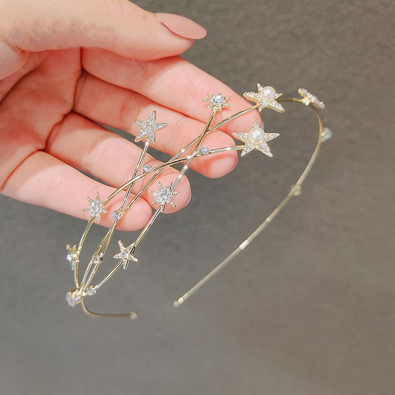 Diamantbesetztes Perlen-Gypsy-Haarband, japanische und koreanische Fengsen-Feen-Haaraccessoires, schlichte Persönlichkeit Temperament Ins-Kopfschmuck