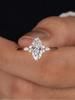 925 Sterling Silver Fashion Golden Marquise Series Zircon Ring For Women Engagement Wedding Simple High Quality Fine Jewelry