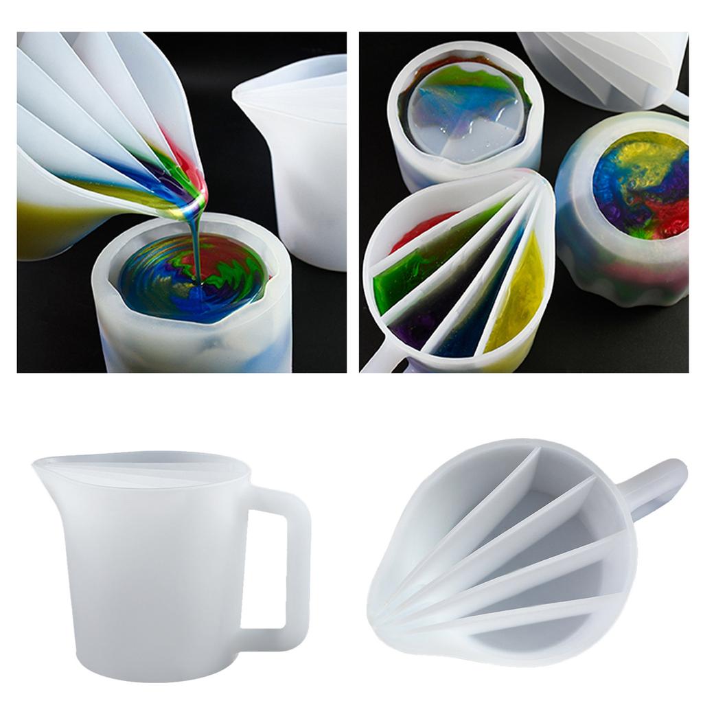 5 Compartment Silicone Mixing Cup Silicone Distributing Cup Silicone Split Cup Resin Mixing Cups for Crafts Art Projects