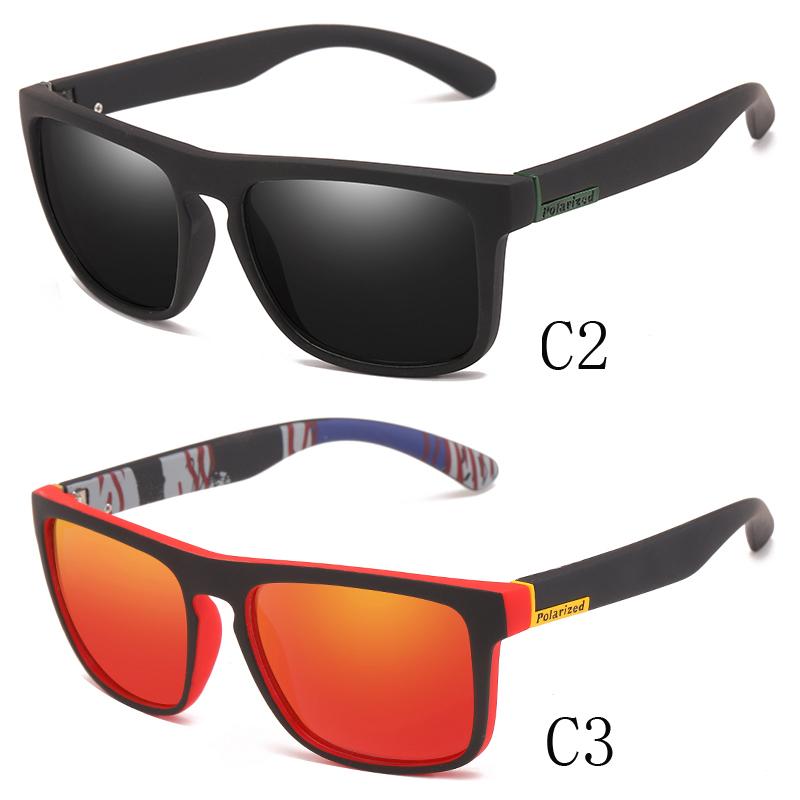 2PCS Unisex Plastic Square Frame Sunglasses Luxury Men Driving Fashion Women Outdoor Hiking Travel Male Fishing UV Protection