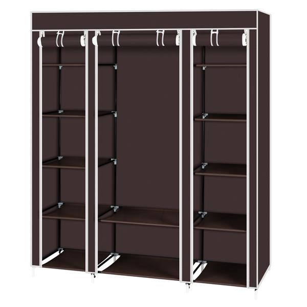 Closet Wardrobe Portable Closet for Bedroom Clothes Rail with Non-Woven Fabric Cover Clothes Storage Organizer  12 Compartments
