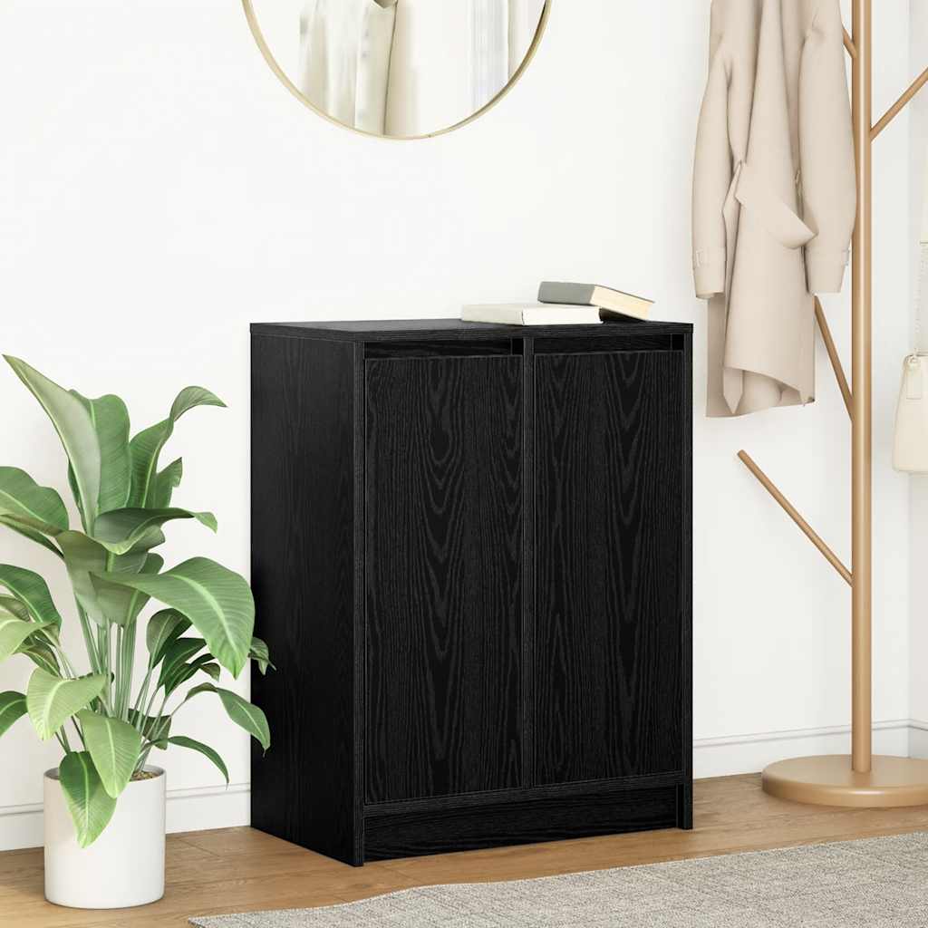 Sideboard in Black Oak Look 57 x 34 x 76 cm Engineered Wood