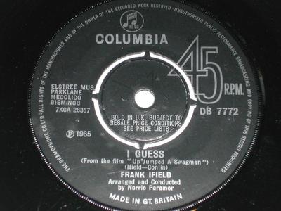7inch Record FRANK IFIELD - I Guess DB7772 Columbia 1965 UK Soundtracks & Musicals Used