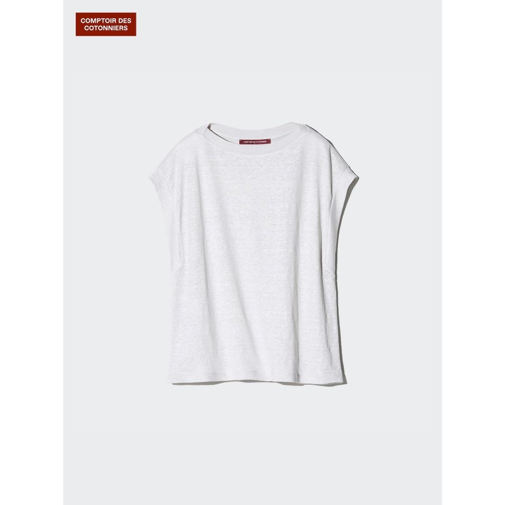 Uniqlo Japan Linen French Sleeve Relaxed Fit Tee