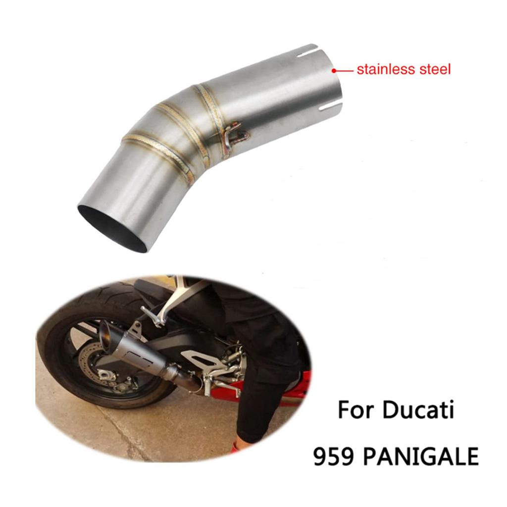 Motorcycle Middle Link Tube, Stainless Steel Exhaust Mid Pipe for Upgrade 60.5mm