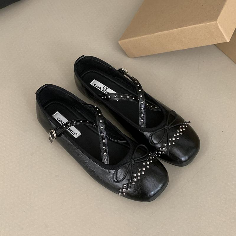 

Fashion SUOJIALUN 2025 Spring New Brand Women Flat Shoes Fashion Round Toe Ladies Elegant Mary Jane Shoes Soft Flat Heel Single Shoes 35 чёрный