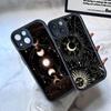 Sonne Mond Wolken Astrologisch Für iPhone 17 16 15 14 13 12 11 Pro Max Plus Schwarz Vollabdeckung TPU Stoßfest Hülle