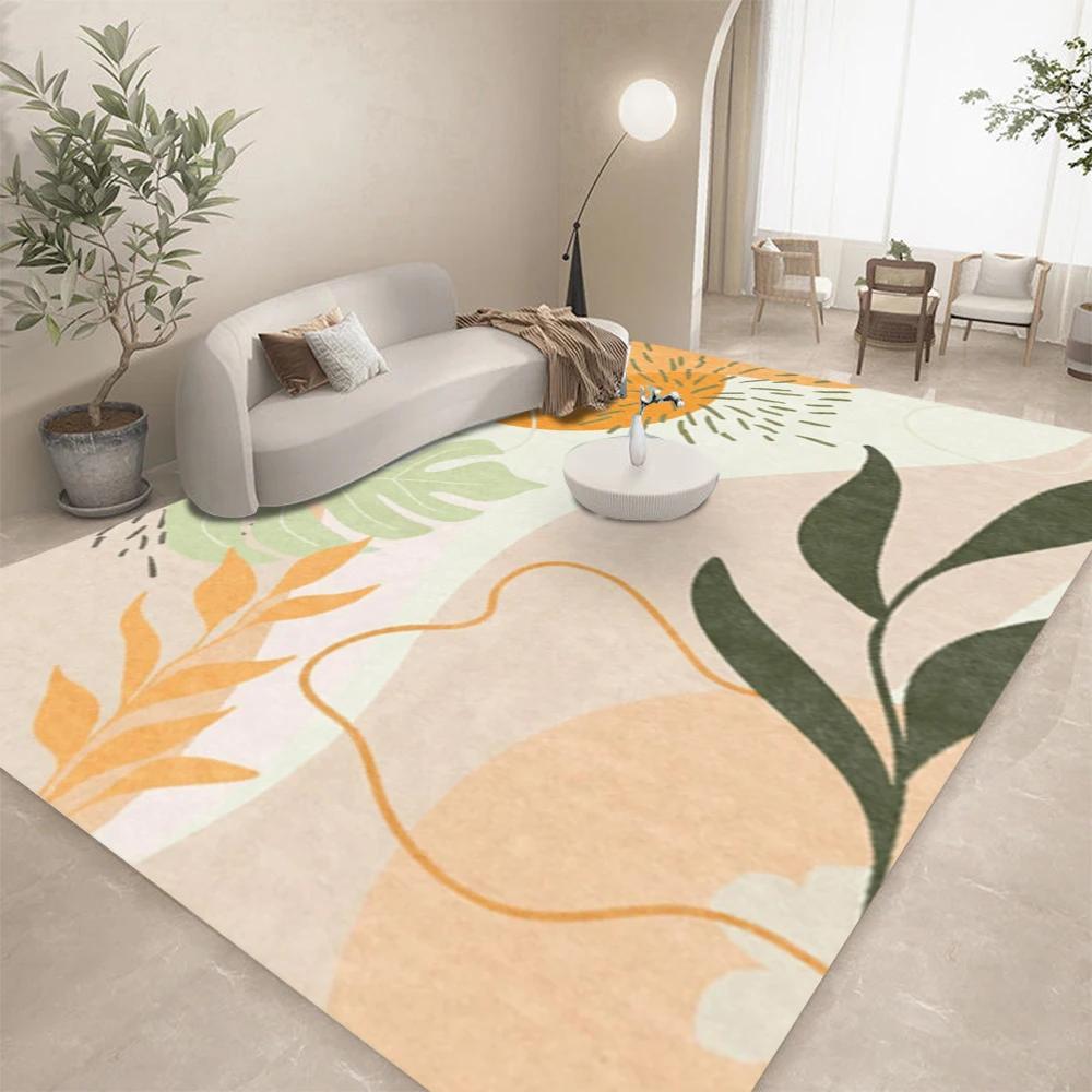 Moderner Abstrakter Blumen Blätter Teppich für Wohnzimmer Heimdeko Sofa Teppiche Schlafzimmer Teppich Lounge Küche Couchtisch Bodenmatte