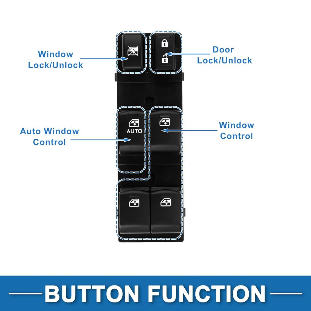 1 AUTO Power Window Switch No.83071SG040 16+3pin Front Left Driver Side Window Control Switch for Subaru Forester 2013-2015 Black
