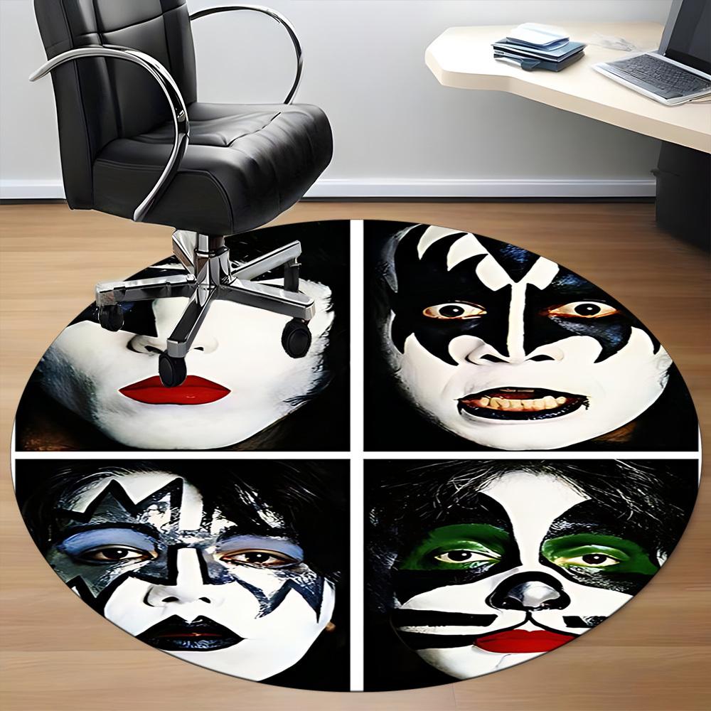 1pc KISS Makeup Office Round Area Rug, Under Office Chairs Bedroom Living Room Home Decor  a1016271