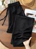 Women's 100% Acetate Satin Wide-Leg Pants - Sun Protection, Ice Silk, Anti-Wrinkle, Cooling, Straight-Leg.